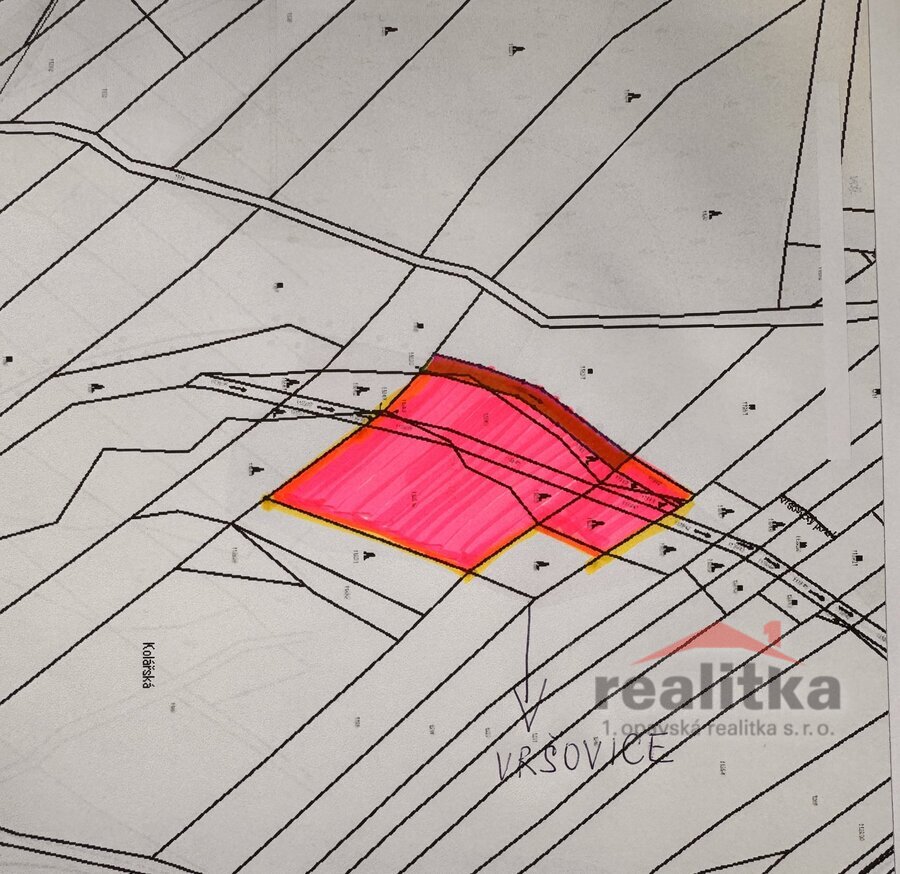 Prodej pozemku 9675m2, les a travnatý porost, Vršovice u Opavy