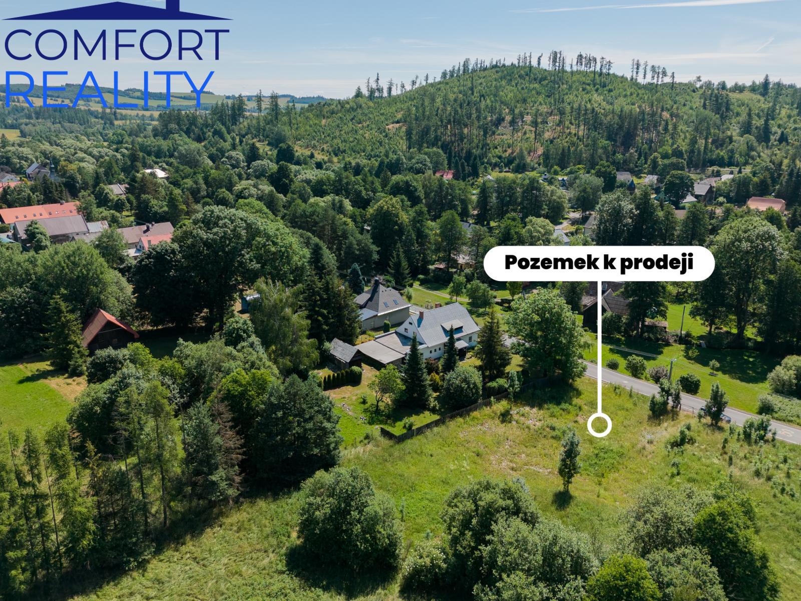 Stavební pozemek se stavebním povolením na apartmánový dům - Jamartice u Rýmařova (Podhůří Jeseníků)