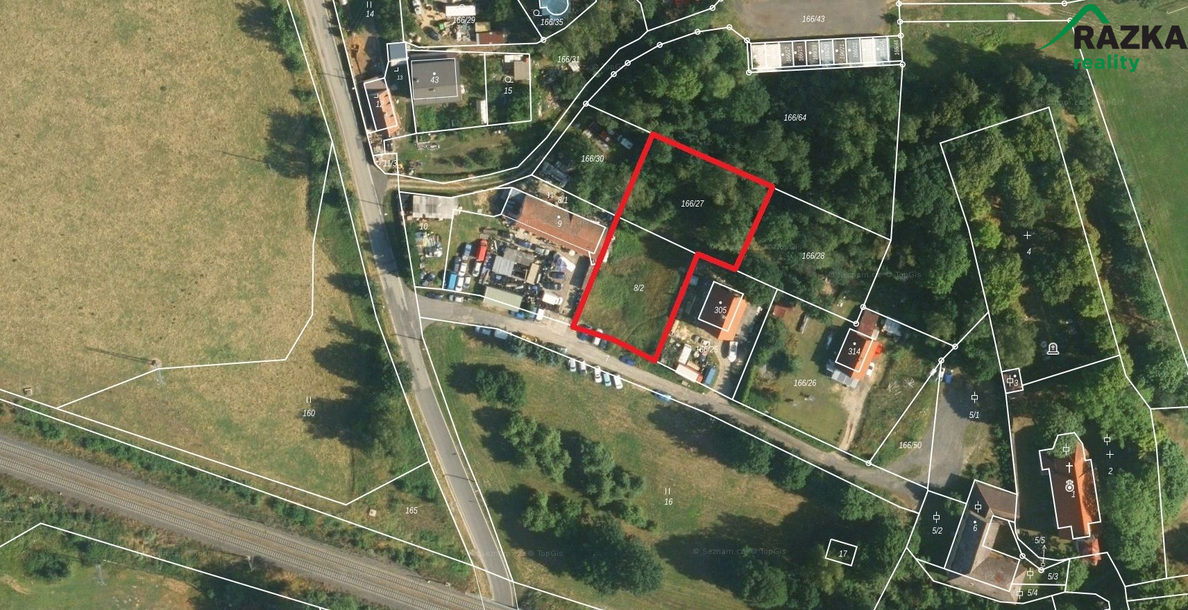 Stavební pozemek (1661 m2) Nebanice, okr. Cheb
