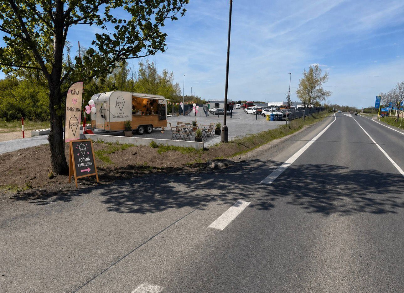 Pronájem pozemku na prodej zmrzliny u frekventované silnice, Odolena Voda