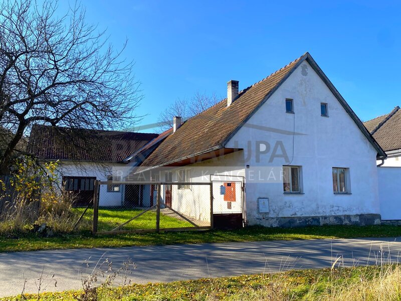 Prodej vesnického domu s pozemky, Nová Ves, obec Číměř, u Lásenice, 4+kk, garáž, sad, 3.602 m2.