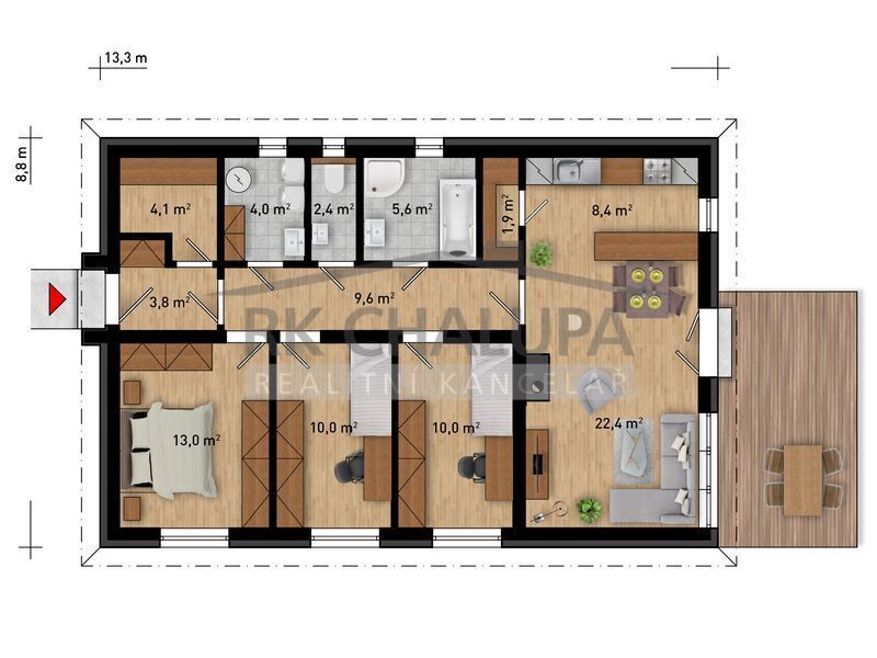 Prodej novostavby RD 4+1, nízkoen. tř. B, ul. Lipová, Litvínovice, 1.000 m2 – fotografie 6