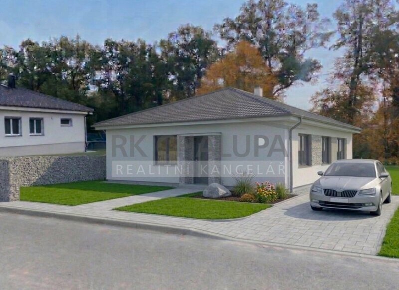 Prodej domu k výstavbě, bungalov 4+kk, obec Hosín, nízkoen. tř. B, fotovoltaika, 1.516 m2, platba v etapách.